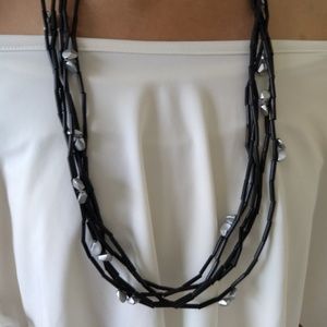 Handmade natural material 5 rows unique necklace